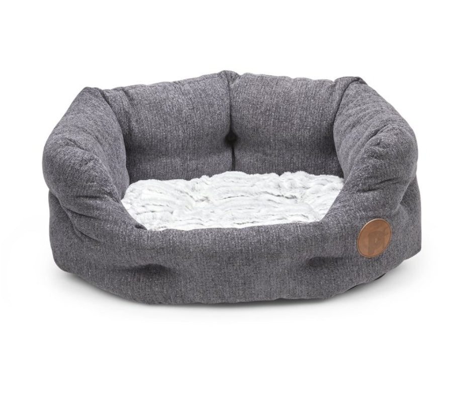 Slate Grey High Oval Pet Bed