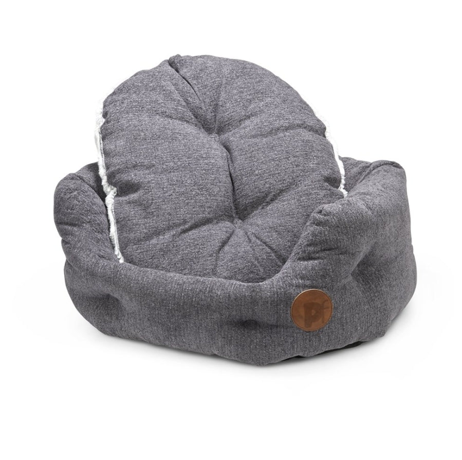 Slate Grey High Oval Pet Bed