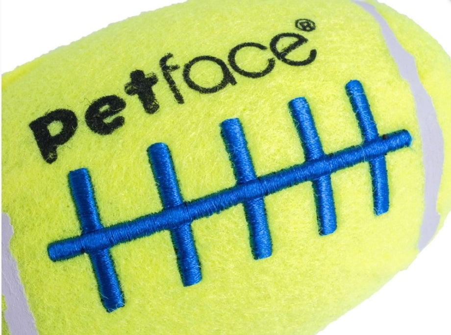 Squeaky Rugby Tennis Ball Dog Toy