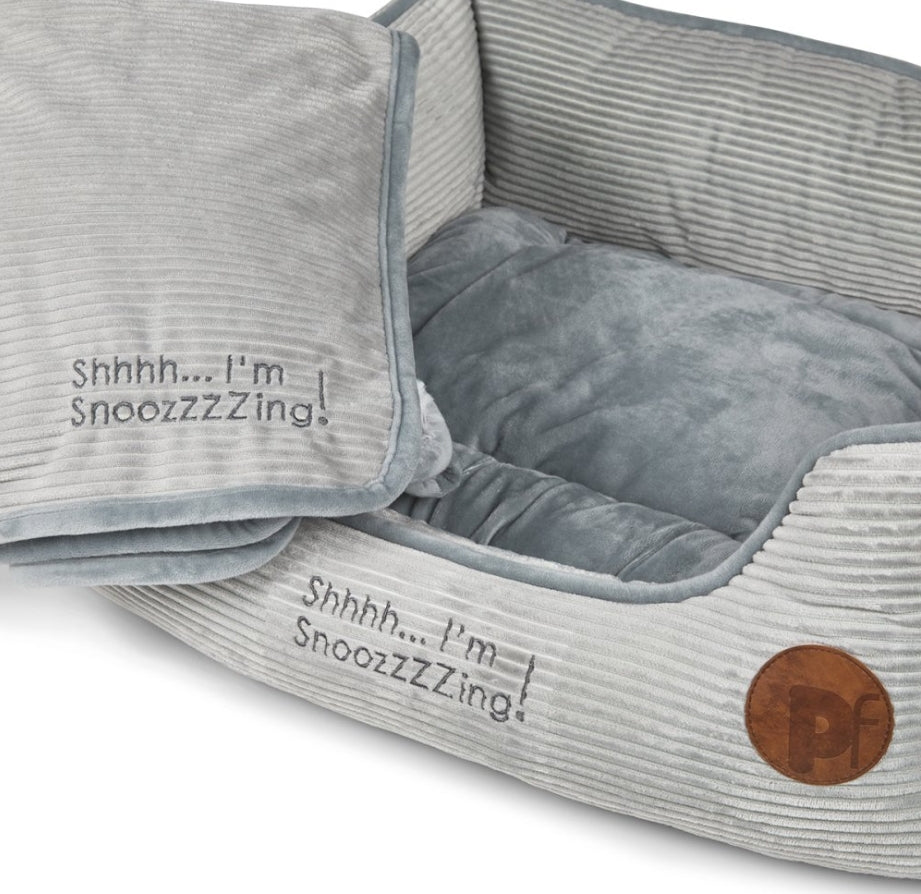 Grey Cord Pet Comforter Blanket
