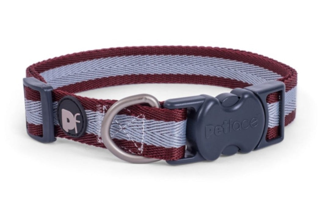 Ox Blood Stripe Dog Collar