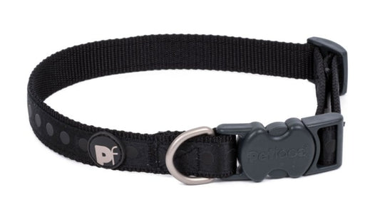 Black Tonal Spots Dog Collar