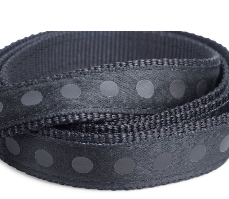 Black Tonal Dots Dog Lead