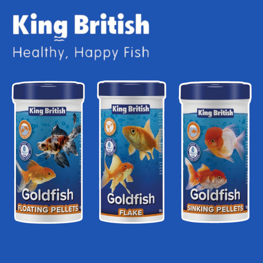 King British Goldfish Food, Flakes, Floating & Sinking Pellets