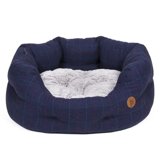 Midnight Tweed Oval Dog Bed