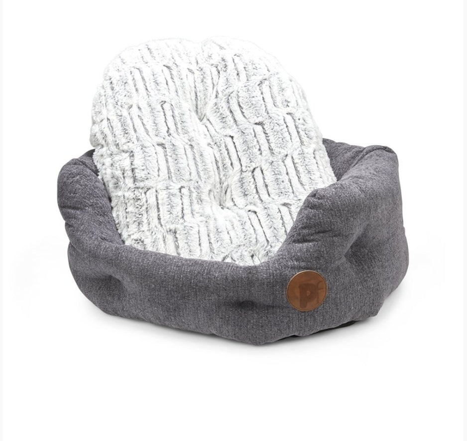 Slate Grey High Oval Pet Bed