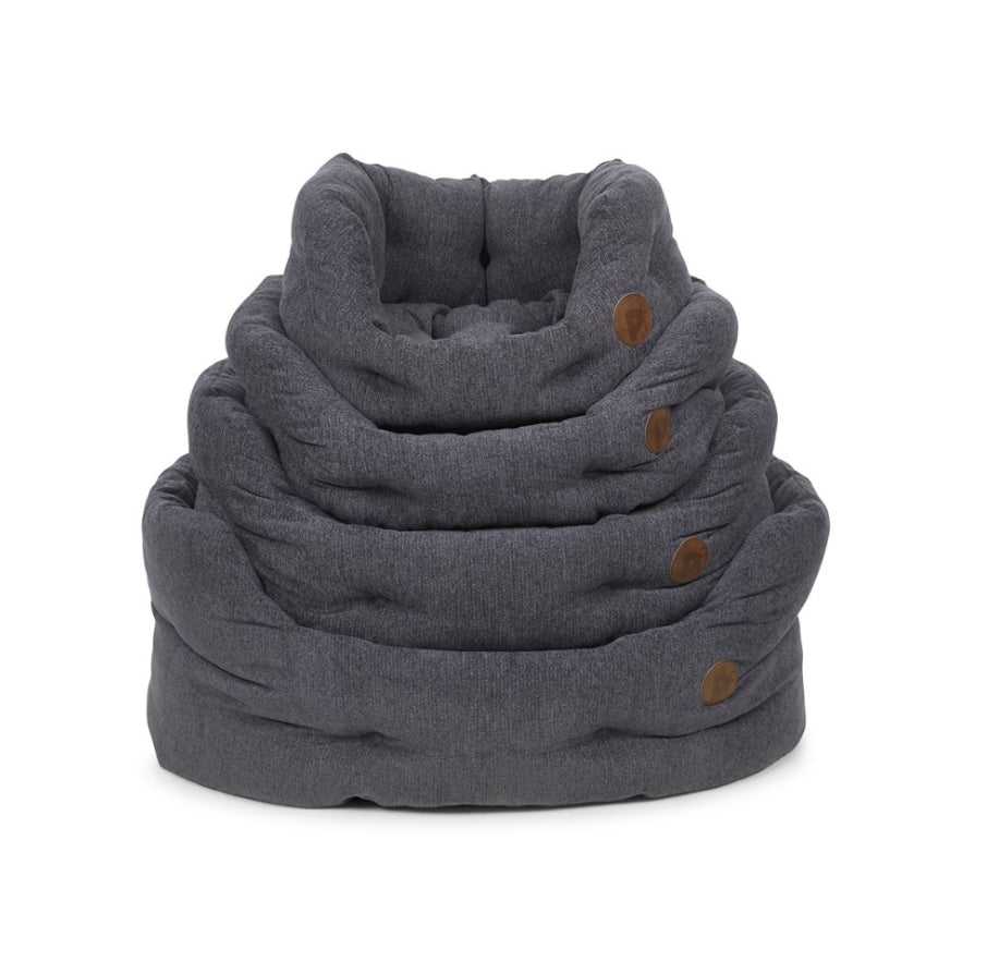 Slate Grey High Oval Pet Bed