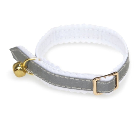 Silver Reflective Cat Collar