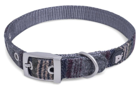 Grey Tweed Dog Collar