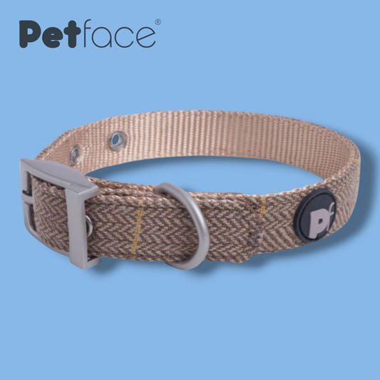 Tan Tweed Dog Collar