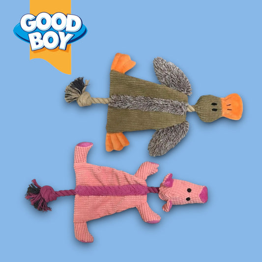 Good Boy Raggy Crinkle Dog Toy - Pig or Duck
