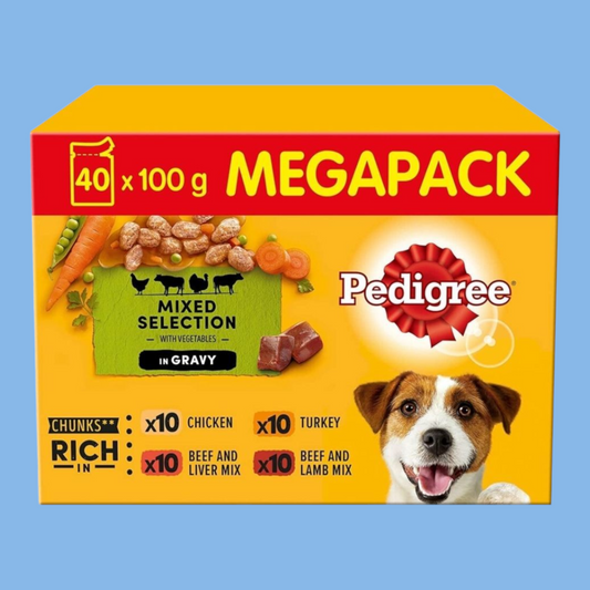 Pedigree Mixed Selection In Gravy 40 x 100g Mega Pack